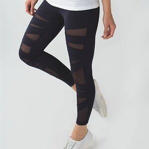 🦄 Lululemon Highest Times Legging Naval Blue Mesh | EUC | Sz 4 - UNICORN